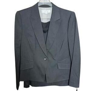 NWT Tahari Arthur S. Levine Two Piece Skirt Suit Dark Grey Classic - 14